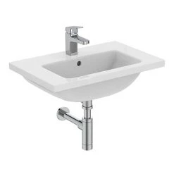 Ideal Standard i.Life S 1TH Wall Hung Basin + Chrome Bottle Trap