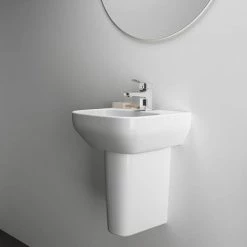 Ideal Standard i.Life A 400mm 1TH Handrinse Basin + Semi Pedestal -Cheap Basins Store ISILA40SP D4 460
