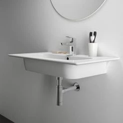 Ideal Standard i.Life A 1TH Wall Hung Basin + Chrome Bottle Trap -Cheap Basins Store ISILA84WH D4 460