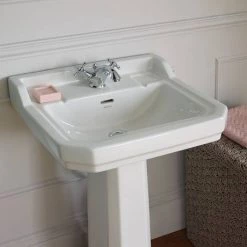 Ideal Standard Waverley 560mm 1 Tap Hole Basin + Pedestal 5 Ideal Standard Waverley 560mm 1 Tap Hole Basin + Pedestal -Cheap Basins Store ISWAV1TH D2 460