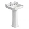 Ideal Standard Waverley 560mm 2 Tap Hole Basin + Pedestal