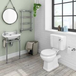 Keswick Traditional 515mm Cloakroom Basin 2TH & Chrome Wash Stand -Cheap Basins Store KTCB2THW n d1 460