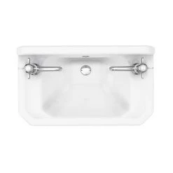 Keswick Traditional 515mm Cloakroom Basin 2TH & Chrome Wash Stand -Cheap Basins Store KTCB2THW D5 460