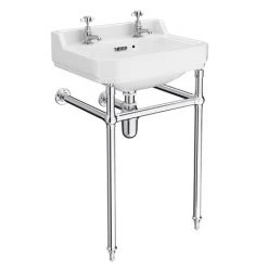 Keswick Traditional 560mm Basin & Chrome Wash Stand