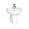 Vitra - Layton Cloakroom Basin and Half Pedestal - 2 Tap Hole - 2 Size Options