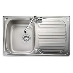 Rangemaster Compact 800 x 508mm Stainless Steel 1 Bowl Kitchen Sink - LR8001