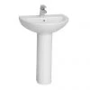 VitrA - Layton Basin and Pedestal - 1 Tap Hole - 3 Size Options
