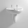 Milton 550 x 445 Wall Hung Basin with Semi Pedestal (2 Tap Hole)