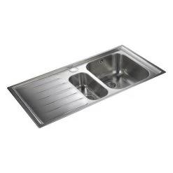 Rangemaster Manhattan 1.5 Bowl Stainless Steel Kitchen Sink -Cheap Basins Store MN10102L D1 460