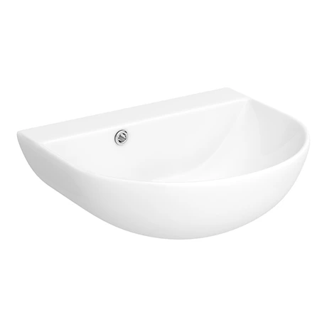 Milton 440 x 365 Wall Hung Curved Basin (0 Tap Hole) 1 Milton 440 x 365 Wall Hung Curved Basin (0 Tap Hole)