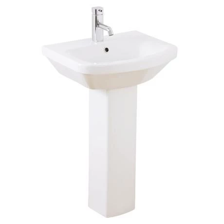 Mere - Amor Washbasin 1TH with full pedestal 1 Mere - Amor Washbasin 1TH with full pedestal