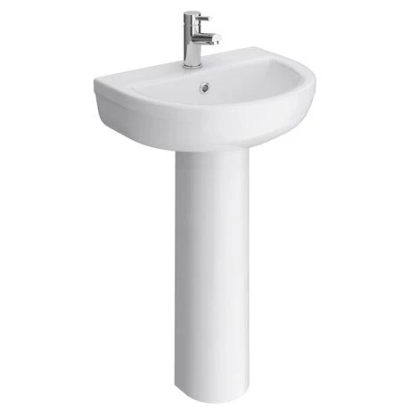 Metro Modern Basin with Full Pedestal (1 Tap Hole - Various Sizes) 1 Metro Modern Basin with Full Pedestal (1 Tap Hole - Various Sizes)