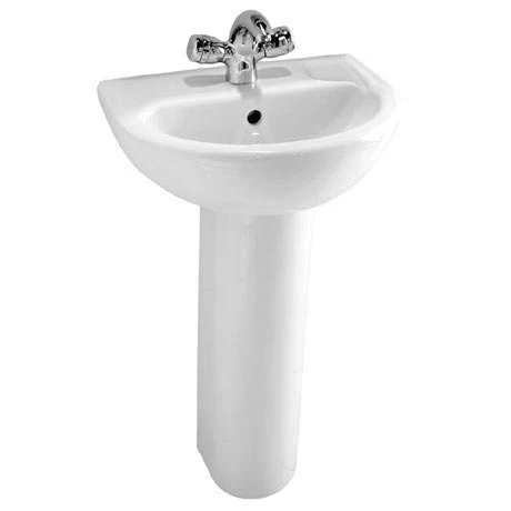 VitrA - Milton Basin and Pedestal - 1 Tap Hole - 2 Size Options 1 VitrA - Milton Basin and Pedestal - 1 Tap Hole - 2 Size Options