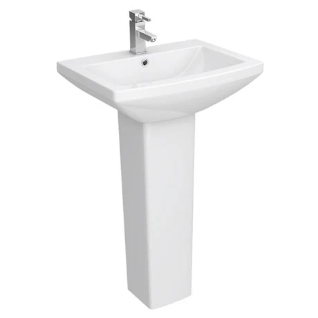 Monza Square 550 1TH Basin + Pedestal 1 Monza Square 550 1TH Basin + Pedestal