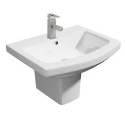 Monza Square Basin + Semi Pedestal (550mm Wide - 1 Tap Hole)