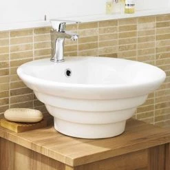 Nuie Round Tiered 460mm Ceramic Counter Top Basin - NBV006 5 Nuie Round Tiered 460mm Ceramic Counter Top Basin - NBV006 -Cheap Basins Store NBV006 d2 460