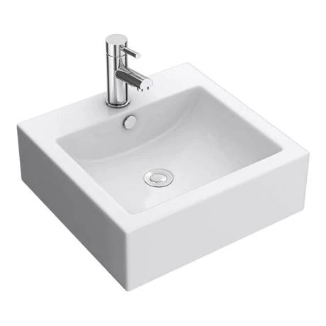 Nuie 470 x 450mm Square Ceramic Counter Top Basin - 1 Tap Hole - NBV102 2 Nuie 470 x 450mm Square Ceramic Counter Top Basin - 1 Tap Hole - NBV102 - Image 2