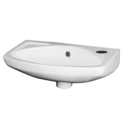 Nuie 450mm Wall Hung Cloakroom Basin - 1 Tap Hole - NCU842