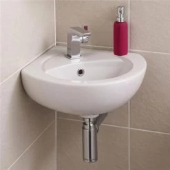 Nuie Corner Wall Hung Basin - 1 Tap Hole - NCU862