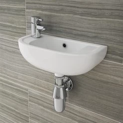 Nile Compact 455 x 205mmm Wall Hung Cloakroom Basin
