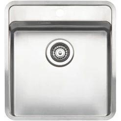 Reginox Ohio 40x40 1.0 Bowl Stainless Steel Kitchen Sink with Tap Ledge
