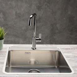 Reginox Ohio 50x40 1.0 Bowl Stainless Steel Kitchen Sink with Tap Ledge