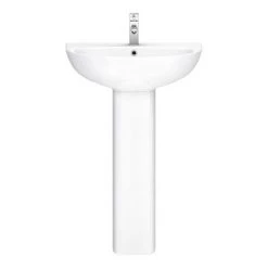 Orion Basin with Full Pedestal (555mm Wide - 1 Tap Hole) -Cheap Basins Store OR530B d1 460