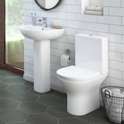 Orion Basin with Full Pedestal (555mm Wide - 1 Tap Hole) -Cheap Basins Store OR530B d3 460