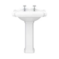Oxford Ceramic Traditional Basin & Pedestal Set -Cheap Basins Store OXB d2 460