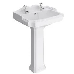 Oxford Ceramic Traditional Basin & Pedestal Set