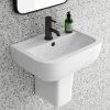 Pro 600 Basin + Semi Pedestal (560mm Wide - 1 Tap Hole)