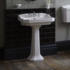 Heritage - Granley Standard Basin & Pedestal - Various Tap Hole Options -Cheap Basins Store PGRW051 PGRW09 D2 460