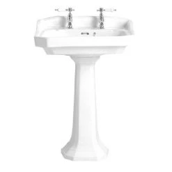 Heritage - Granley Standard Basin & Tall Pedestal - Various Tap Hole Options