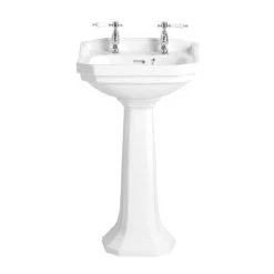 Heritage - Granley Cloakroom Basin & Pedestal - 1 or 2 Tap Hole Options
