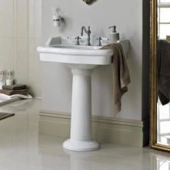 Heritage - New Victoria 3TH Standard Basin & Pedestal -Cheap Basins Store PVEW063 PVEW10 D3 460