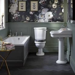 Heritage - New Victoria 3TH Standard Basin & Pedestal -Cheap Basins Store PVEW063 PVEW10 D5 460