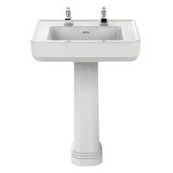 Heritage Wynwood 600mm Standard Basin & Pedestal - Various Tap Hole Options