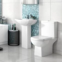 Nuie Asselby 1 Tap Hole Ceramic Basin + Pedestal Set -Cheap Basins Store Premier Asselby 1 Tap Hole Ceramic Basin Pedestal Set n d2 460