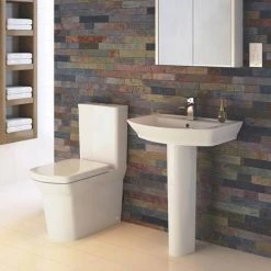 Nuie Clara Basin & Full Pedestal - 1 Tap Hole 5 Nuie Clara Basin & Full Pedestal - 1 Tap Hole -Cheap Basins Store Premier Clara Basin Full Pedestal n d1 460