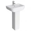 Pro 600 Modern Short Projection Basin & Pedestal (550mm Wide - 1 Tap Hole)