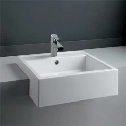 RAK - Nova 46cm Semi Recessed Basin - 1 Tap Hole - NOVASR