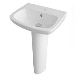 Nuie Renoir Compact Basin & Full Pedestal - 1 Tap Hole -Cheap Basins Store RFP d4 460