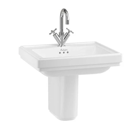 Burlington Riviera 580mm Square Basin + Semi Pedestal 1 Burlington Riviera 580mm Square Basin + Semi Pedestal