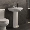 Burlington Riviera 580mm D-Shape Basin + Full Pedestal