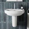 Burlington Riviera 580mm D-Shape Basin + Semi Pedestal