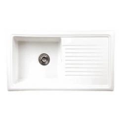Reginox White Ceramic 1.0 Bowl Kitchen Sink - RL304CW -Cheap Basins Store RL304CW n d3 460