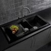 Reginox Traditional Black Ceramic 1.5 Bowl Kitchen Sink