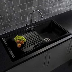 Reginox Traditional Black Ceramic 1.0 Bowl Kitchen Sink