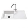Reginox Contemporary White Ceramic 1.0 Bowl Kitchen Sink - RL504CW