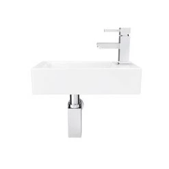 Rondo Wall Hung Small Cloakroom Basin 1TH - 365 x 180mm -Cheap Basins Store RWHSCB n d2 460